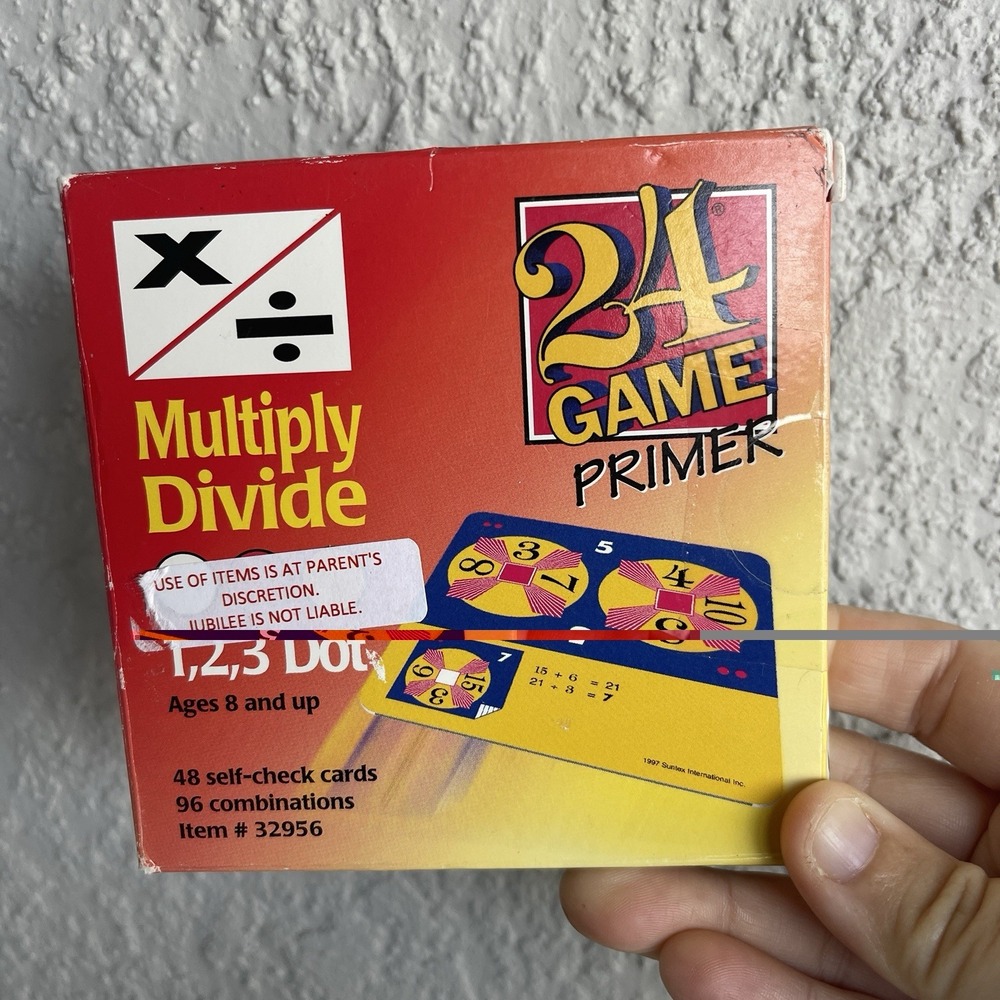 24 Game PRIMER 48‎ SELF-check Cards Deck Cards Math Game 1, 2, 3 Dot Ages 8+